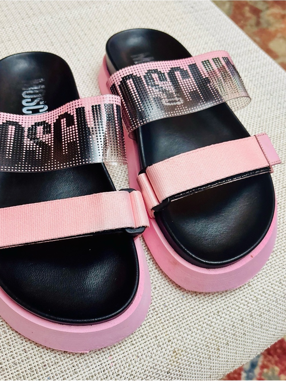 Moschino Pink Platform Slide Sandals size 38/8-8.5 US